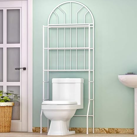 Zhanyi Badezimmer-Regal über Toilette stehender Ablagefach-Eisen-Raumwunder über Badezimmer-Regal-Organisatorweiß