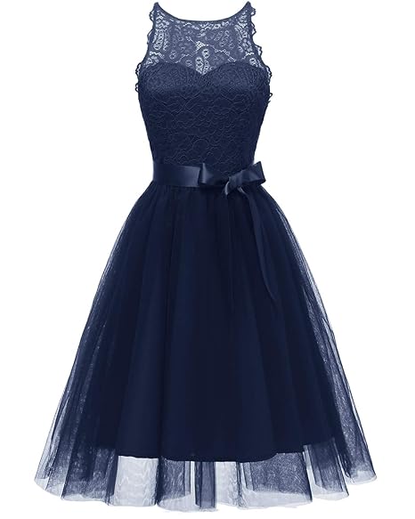Viloree Elegant Damen Spitze Tüll Kleider Tutu Rock Party Swing Cocktail Knielang