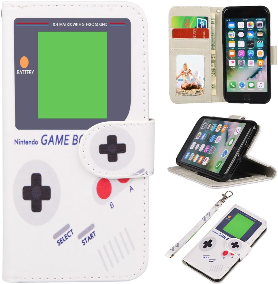 iPhone SE 2022/iPhone SE 2020/iPhone 7/iPhone 8 Wallet Case, Premium PU Leather Flip Case Cover with Card Slots & Kickstand for iPhone SE 2022/2020, iPhone 7 / iPhone 8 -Game Boy