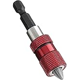 NEIKO 00238A Adjustable Depth Screwdriver Bit Holder, Magnetic Quick Change 1/4 Bit Holder, Impact Bit Holder, Magnetic Tip Bit Holder Long, Drill Bit Extension, Rapid Drive Bit Sleeve