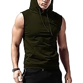 Babioboa Men's Workout Hooded Tank Tops Sleeveless Gym Hoodies Bodybuilding Muscle Cut Off T-Shirts