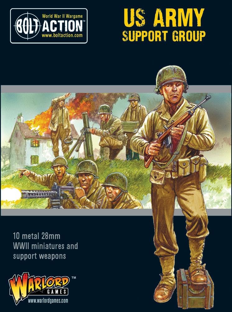 Warlord Games US Army Support Group - 28mm Scale Metal Miniatures for Bolt Action Highly Detailed World War 2 Miniatures for Table-top Wargaming