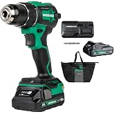 Metabo HPT 18V MultiVolt Cordless Brushless Driver Drill Kit, DS18DEX | Includes 2 Lithium-Ion Batteries and Charger, Compact Lightweight Ergonomic Build, Power Set with Bag