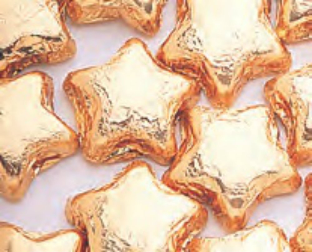 Gold Foiled Milk Chocolate Stars 1LB Bag Chocolate Assortments And Samplers