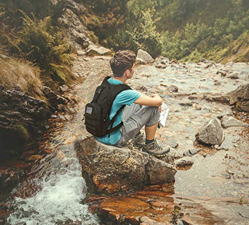 RUPUMPACK Tactical Molle Hydration Backpack with 2L BPA Free Water Bladder Keeps Water Cool Up to 4 Hours, Lightweight Military Daypack for Cycling, Hiking, Running, Climbing, Hunting, Biking