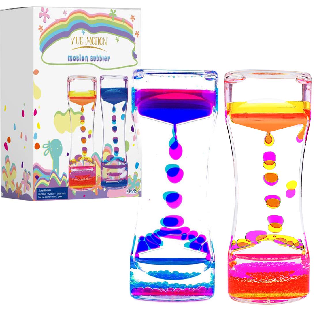 Liquid Motion Bubbler - Fidget Tubes for Stress Relief - Calming Visual Play for School, Home, Office, Holoday Stocking Stuffer - Calming Sensory Toys for Kids with Autism or Special Needs