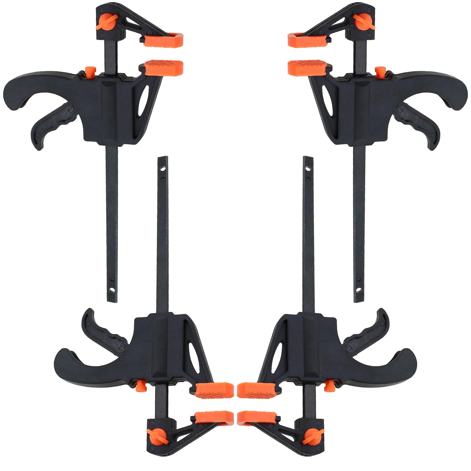 Photo 1 of ***PARTIAL SET - PRICE ADJUSTED***TAODAN 4PCS 4 Inch Trigger Quick Grip Clamps Bar Clamp Trigger Quick Grip Clamp Single Hand Ratchet Woodworking Clamp for Wood Bonding Processes