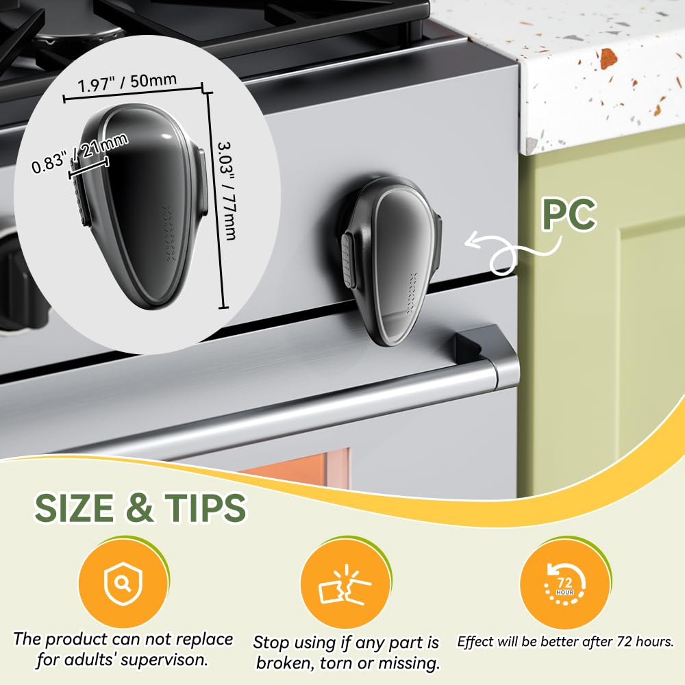 SAFELON 1 Pcs Child Safety Oven Lock, Kitchen Safety Oven Door Lock for Babies & Toddlers (Black)