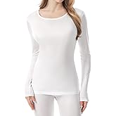 100% Mulberry Silk Long Sleeve Top for Women Thermal Base Layer Shirt Lightweight Breathable Underwear with Gift Box
