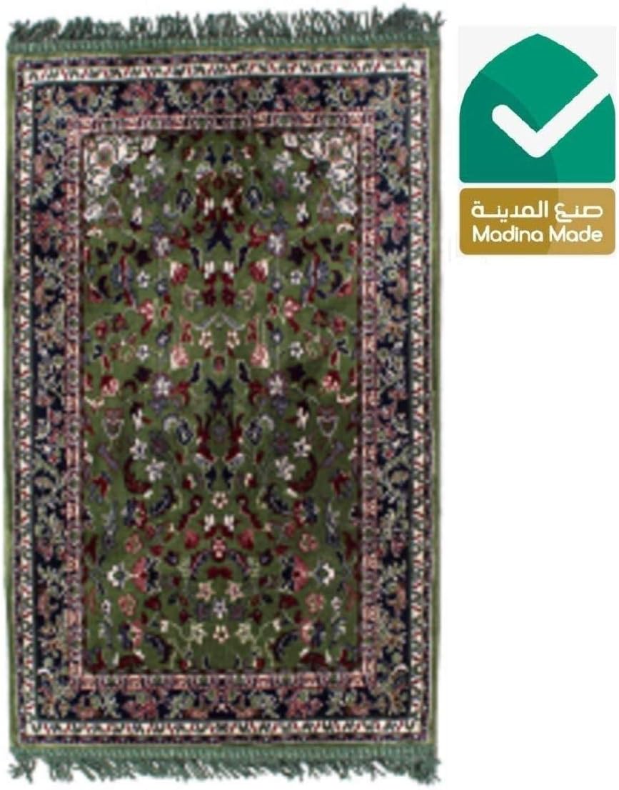 Memory Foam Islamic Prayer Pray Mat Muslim Salah Namaz Rug Luxury Touch Madina Made Hajj Eid Ramadan Umra Gift Green
