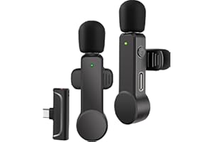 NPTCL 2 Pack Lavalier Microphone USB C Wireless Lav Mic for Android Phone Noise Canceling Mini Lapel Mic Type C for iPhone 15/16/17 Video Recording Vlog Tiktok