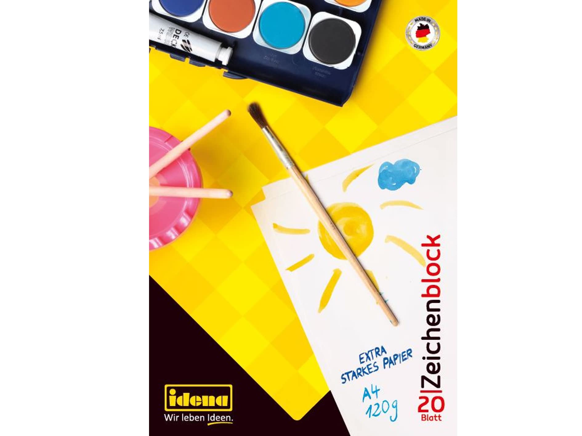 Idena Drawing Pad - DIN A4, 20 Sheets, 120 g/m² - Pack of 1-10387