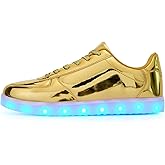 OEKLA Unisex LED Shoes - Fashion Light Up Sneakers, Breathable USB Charging Glowing Luminous LED Shoes for Men Women