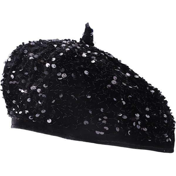 8115 Bling Beret Hats For Women Color Paris Artist Cap Fashionable Ladies LUCKYBUNNY Sequin Beret Artist Hat Bling French Beret Hats  main image 3