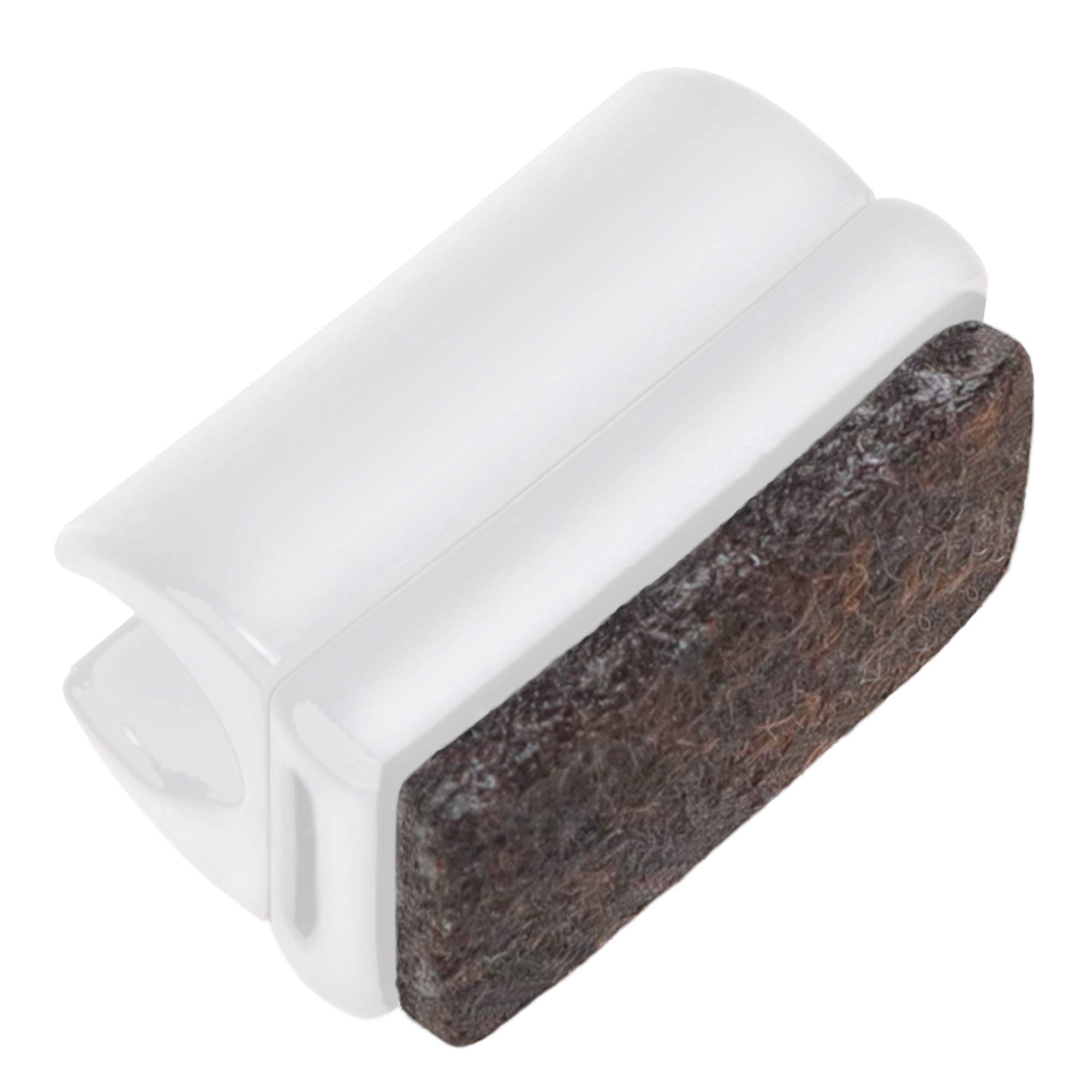 Adsamm® / 16 x saddle feet with felt pads / ø for round tubes 0.39 - 0.43 '' (10 - 11 mm) / white / round / quality furniture glides for tubular steel chairs