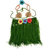 BESTOYARD Handmade Crochet Baby Girl Hawaiian Hula Costume Set - Newborn Photography Props Party for Luau Beach Decor