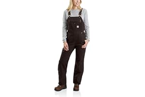 Carhartt womens Relaxed Fit Washed Duck Insulated Bib OverallWork Utility Coveralls