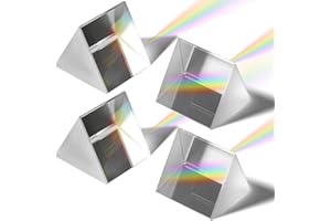 ULTECHNOVO Optical Glass Triangular Prism - 4 Pcs 1.2 inch 30mm Transparent Crystal Triple Prism for Teaching Light Physics, 