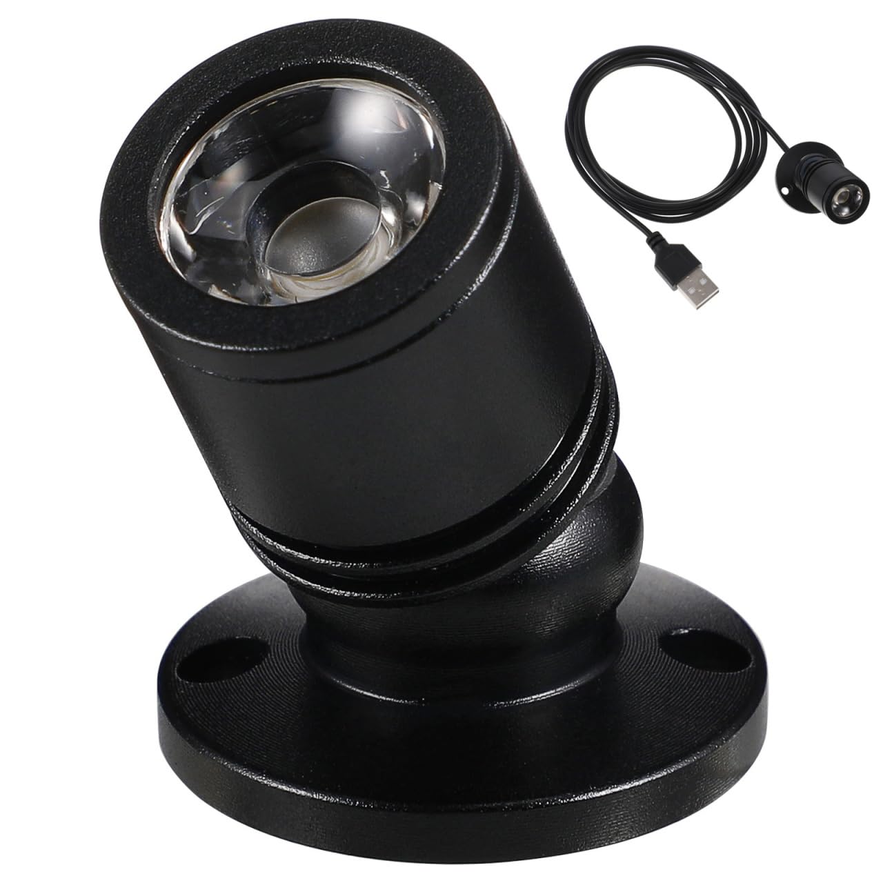 Veemoon 5V Mini Spot Lights Jewelry Display Light Jewelry Cabinet Lighting Fixture - USB Port with 6.6Ft Cable - Modern Spotlight for Showcase Cabinet Porch (Positive White Light 6000K)