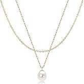 DENGGUANG Freshwater Pearl Pendant Necklace for Women, 925 Sterling Silver Single Pearl Necklace Gifts for Mom Wife