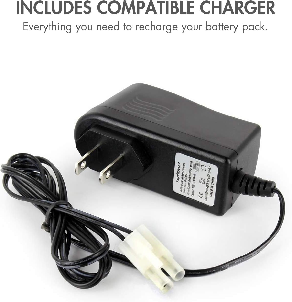 Tenergy 9.6V Flat NiMH Battery Packs for RC Car, High Capacity 8-Cell 2000mAh Rechargeable Battery Pack, Replacement Hobby Battery Pack with Standard Tamiya Connectors (2 Battery Packs + 1 Charger): Toys & Games