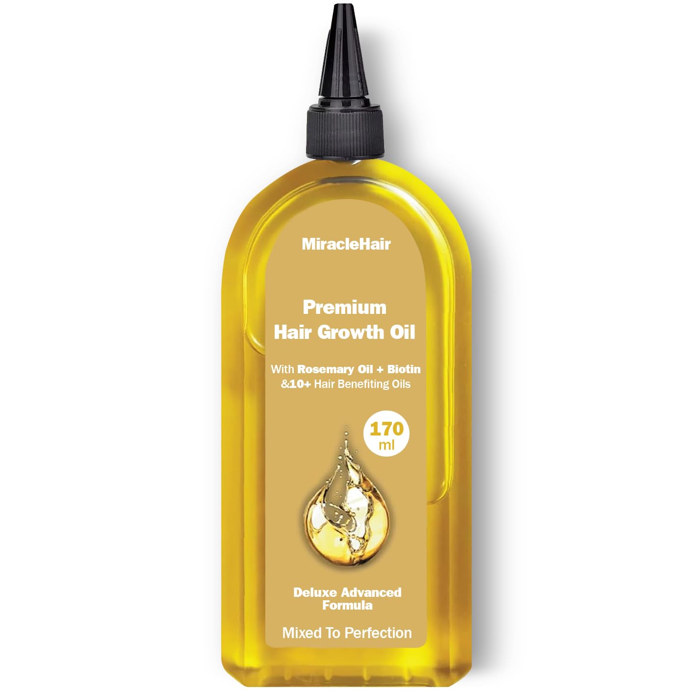 Premium Hair Growth Oil 170ml – Enriched with Rosemary, Biotin, and 10 Natural Oils for Enhanced Hair Growth and Thickness