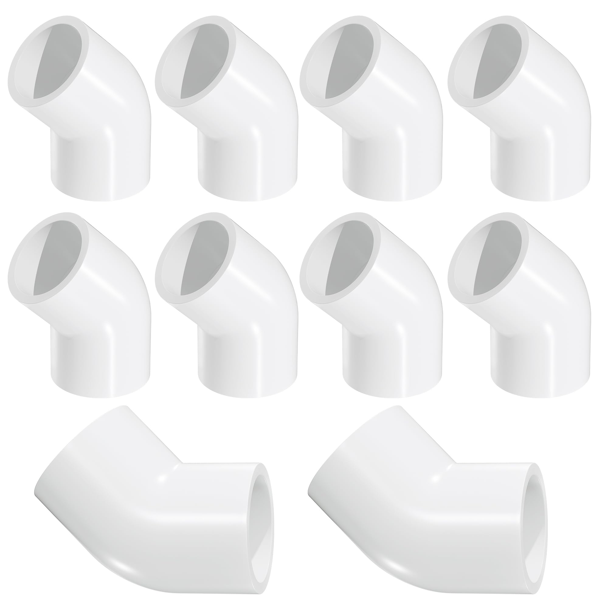 Photo 1 of 1-1/2" 45 Degree PVC 2 Way Elbow Fitting, 10 Pcs Angle Pipe Connectors, Schedule 40 Furniture Grade Fittings for Building PVC Furniture DIY Garden Structures and Frames