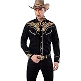 EL PIONERO Men's Western Shirt Long Sleeve Embroidered Cowboy Casual Snap Button Shirt