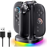 BRHE Charging Dock for Nintendo Switch 2 2025 for Joy-Con 2, Switch 2 Accessories Compatible with Joycon 2,4 in 1 Charger with a USB Type-C Cord, Black