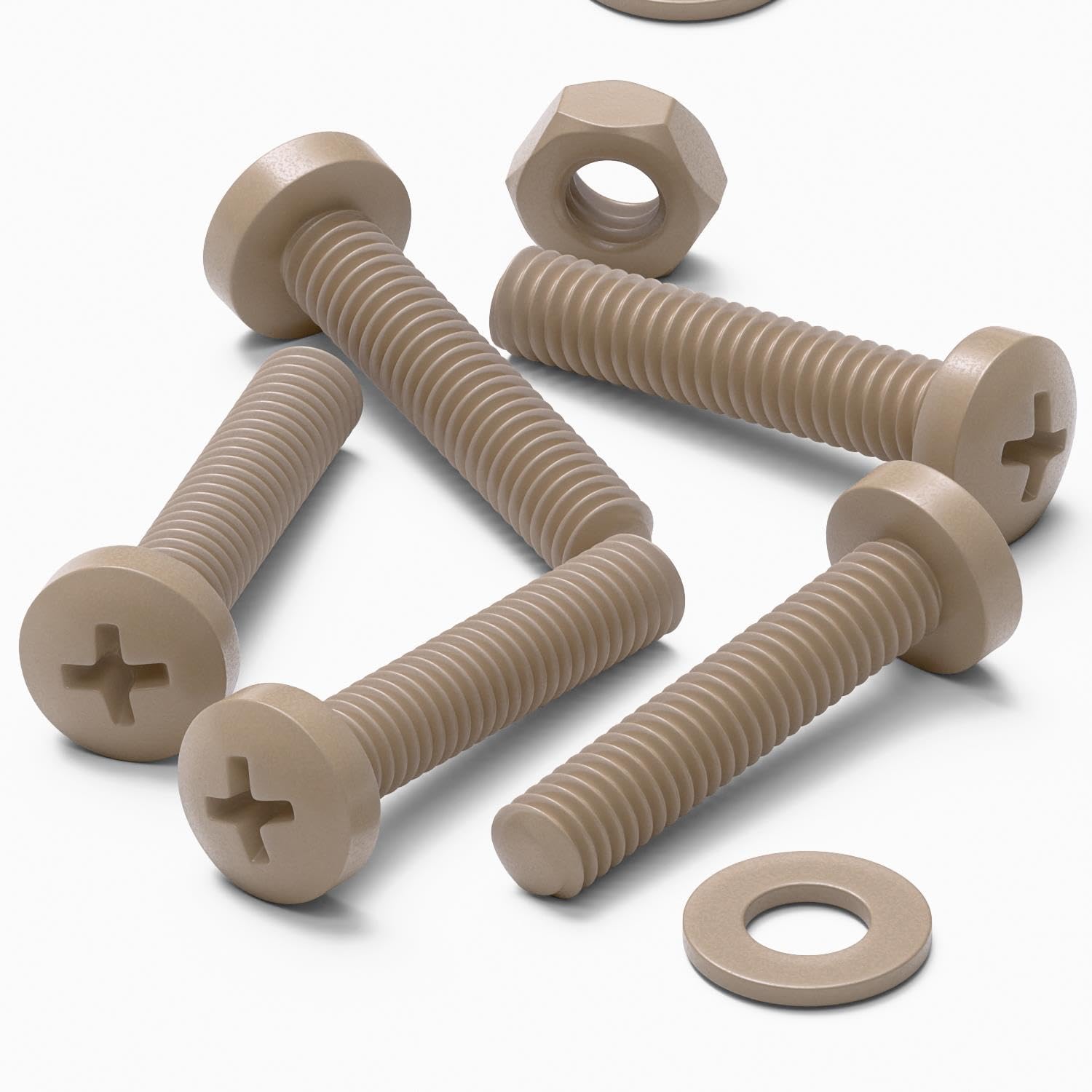 Caterpillar Red 5 x PEEK Pan Head Screw M4 x 20mm Nuts & Bolts - Peek Plastic Nuts and Bolts, Anti Corrosion, Chemical Resistant, high Temperature Resistance, Non-Expanding