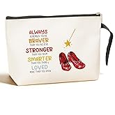 Inspirational Gifts for Women Girls Her Wi-zard of OZ Gifts Dorothy Ruby Red Makeup Bag Encouragement Birthday Gifts for Women Her Girls Friend Sister You Are Braver Stronger Smarter Than You Think