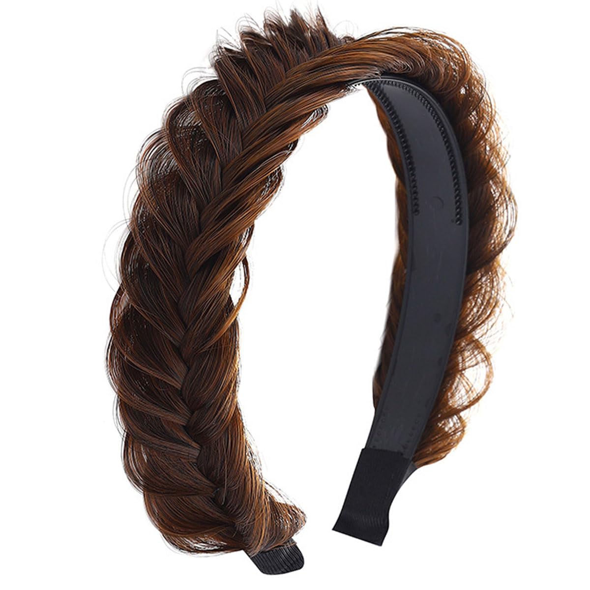 Ladies Headbands Wide Synthetic Hair Head Band Braided Headband Light Brown Plaited Hairbands 65707 — image 1