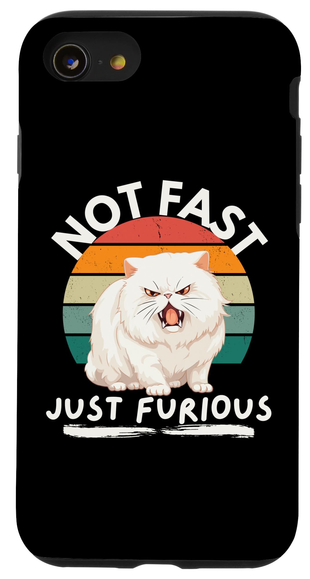 iPhone SE (2020) / 7 / 8 Not fast just furious with angry cat in retro sunset . Case
