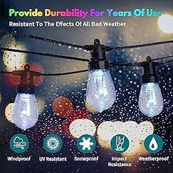 BBG Outdoor String Lights - 49FT RGB & Warm White