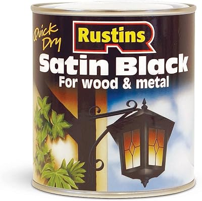 Rustins Quick Drying Satin Black Paint 500ml – Durable Interior Exterior Finish