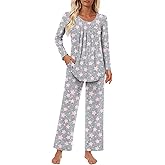 Findsweet Women's Pajama Set 2 Piece Lounge Outfits Soft Sleepwear Fall Long Sleeve Long Pant With Pockets Ladies Pjs S-3XL