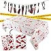 Spooktacular Creations Halloween Party Decoration Set, Including Bloody Tablecover, Weapon Garland, Bloody Clings and Caution Tapes, 5 Piece