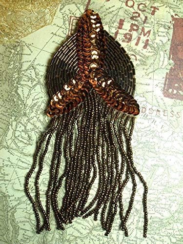 Bronze Epaulet Beaded Sequin Applique 6 DSKZZ-873