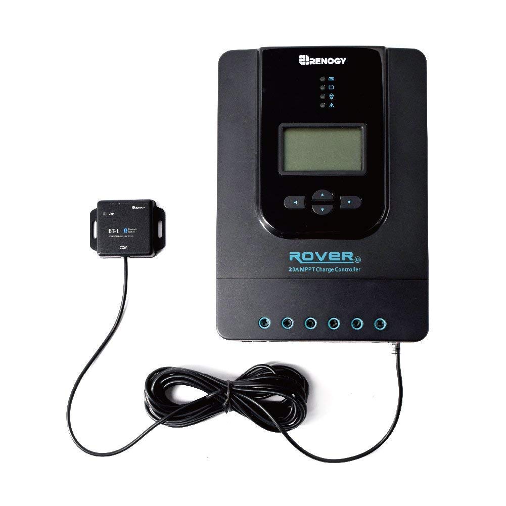 Renogy 20A 12/24V MPPT Bluetooth Solar Panel Solar Panel Solar Charge Controller with LCD Screen
