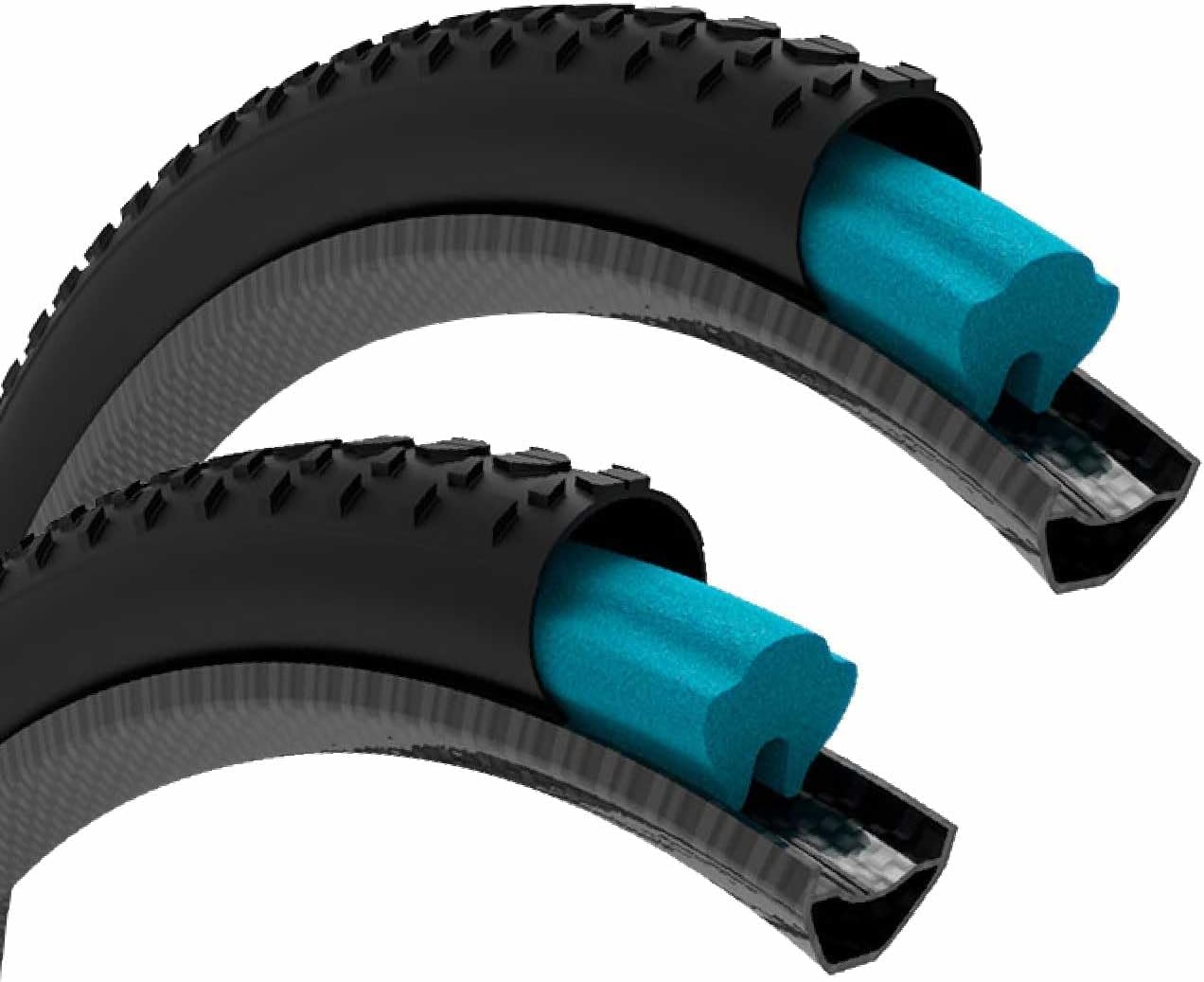 Tubolight TLGR700, Pair of Gravel Inserts with Valves Unisex Adult, Blue, 28" | 700c