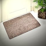 Cozy Corner Inside or Outside Doormat, Shoes Scraper for Front Door Mat, Outdoor Indoor Rug for Patio Kitchen Bathroom, Absorbent Cotton, Microfiber Carpet with Non-Slip Rubber Backing in Brown