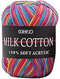 HP95 Cotton Mixed Knitting Crochet Cloth Soft Woolen Yarn Baby Cotton DIY Craft 50g Hand Crochet Milk Soft Baby Cotton Wool Yarn (Q)