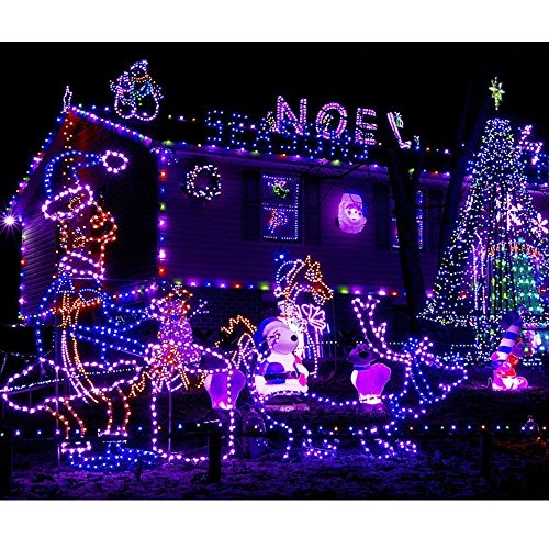 100 LEDs Solar Rope String Lights,WONFAST Waterproof 39ft/12M Copper Wire Outdoor Tube Fairy String Lights for Christmas Garden Yard Path Fence Tree Backyard (Purple)