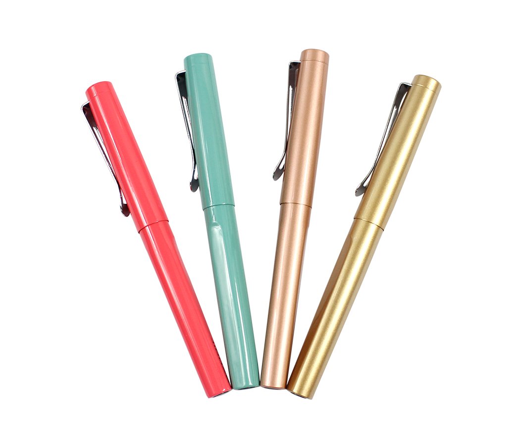 Ranvi JinHao 5099 Fountain Pen, Medium Metal Nib With Ink Converter,4 PCS,4 Colors (blue, gold,rose gold,fluorescent pink)