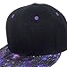 PrettyLife Unisex Galaxy Brim Snapback Flat Bill Hat Adjustable Hip Hop Trucker Cap (Black)