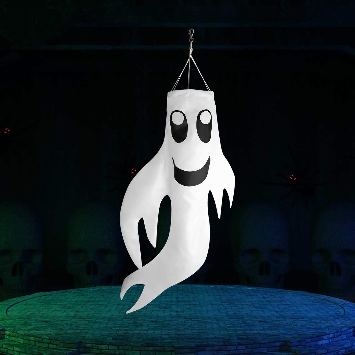 Ghost Halloween Decorations Halloween Windsock Flag Hanging Ghost Windsock Spook Halloween Tree Decoration White Shaking Ghost Windsock for Front Door Yard Porch Patio Lawn Garden Party Decor 34 Inch