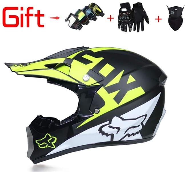 YUEYEG Erwachsene Männer und Frauen Off-Road Vehicle Helme Downhill DH Racing Motorräder AM Full-Fachhelme Mx Helme (Senden M