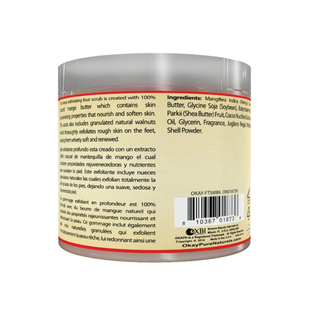 Okay **ALL NATURAL** Mango Butter Foot Scrub 6oz / 177ml