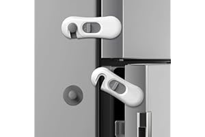 NICETCU 5-Pack Child Proof Refrigerator Lock with 3M Adhesive, Baby Child Safety Cabinet Locks, Kids Safety Fridge Locks for Oven Drawers Freezer Door Latches- White