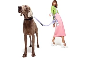 Heelay Hands Free Dog Leash, 8.2ft Multifunctional Crossbody Rope with Explosion-Proof Handle and Adjustable Training Hands Free Leash for Medium,Large Dogs Walking,Purple